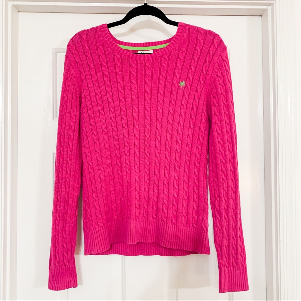 Lilly Pulitzer Cotton Cableknit Crewneck Sweater